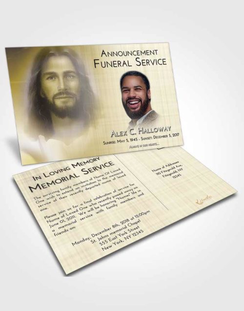 Funeral Announcement Card Template Harmony Jesus in Heaven