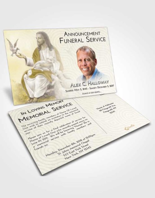 Funeral Announcement Card Template Harmony Jesus in the Sky