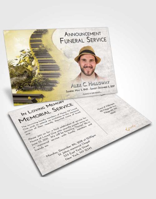 Funeral Announcement Card Template Harmony Jungle Music