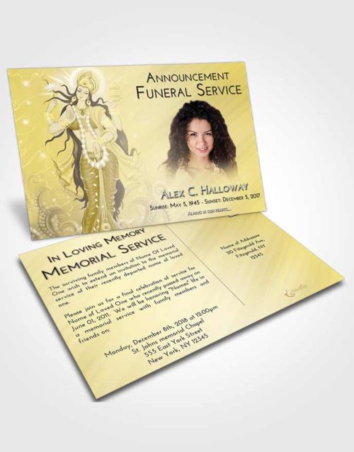 Funeral Announcement Card Template Harmony Lakshmi Divinity