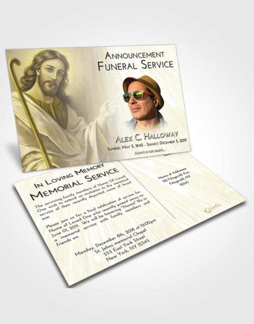 Funeral Announcement Card Template Harmony Life of Jesus