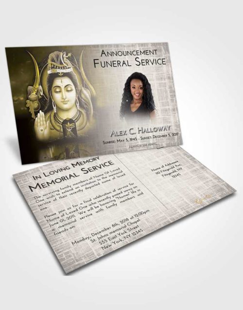 Funeral Announcement Card Template Harmony Lord Shiva Dignity
