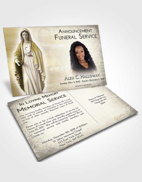 Funeral Announcement Card Template Harmony Mary Full of Grace