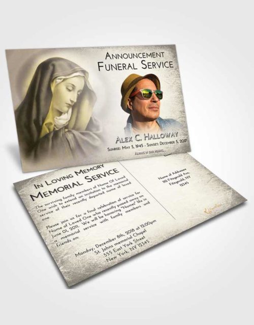 Funeral Announcement Card Template Harmony Mary Mother in Heaven