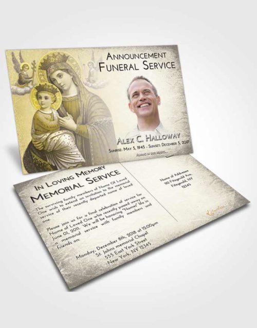 Funeral Announcement Card Template Harmony Marys Love