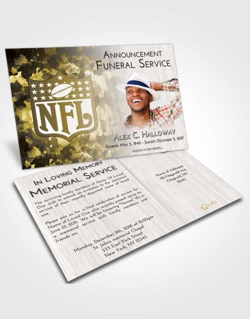 Funeral Announcement Card Template Harmony NFL Star