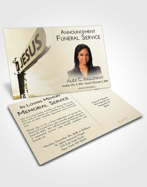 Funeral Announcement Card Template Harmony Road to Jesus