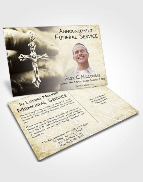 Funeral Announcement Card Template Harmony Rosary Life