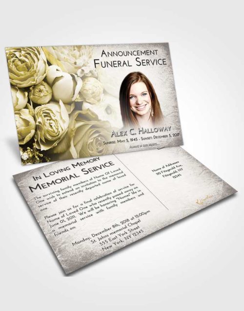 Funeral Announcement Card Template Harmony Rose Magic