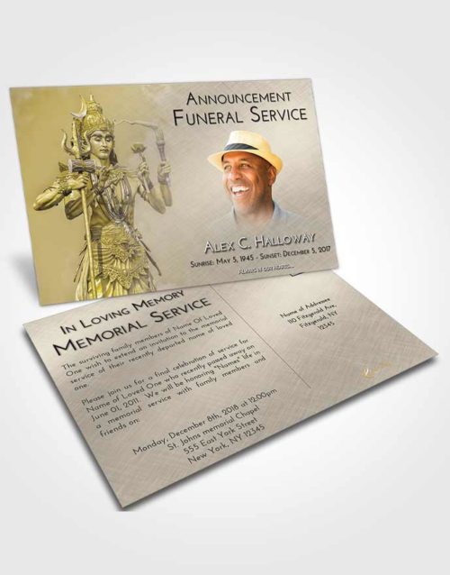 Funeral Announcement Card Template Harmony Shiva Desire