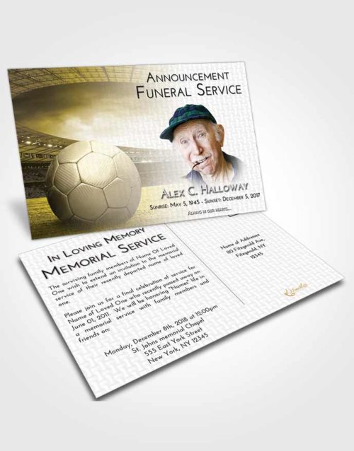 Funeral Announcement Card Template Harmony Soccer Love