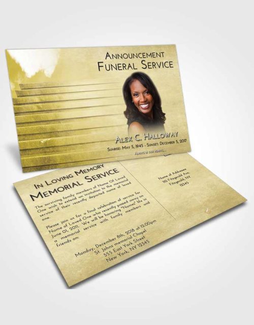 Funeral Announcement Card Template Harmony Stairway Into the Sky