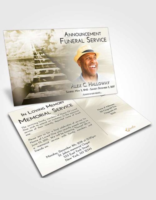 Funeral Announcement Card Template Harmony Stairway for the Soul