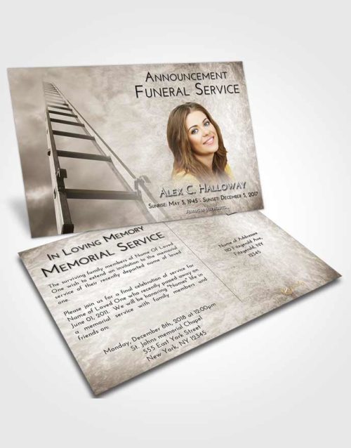 Funeral Announcement Card Template Harmony Stairway to Forever