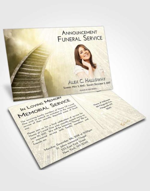 Funeral Announcement Card Template Harmony Stairway to Magnificence
