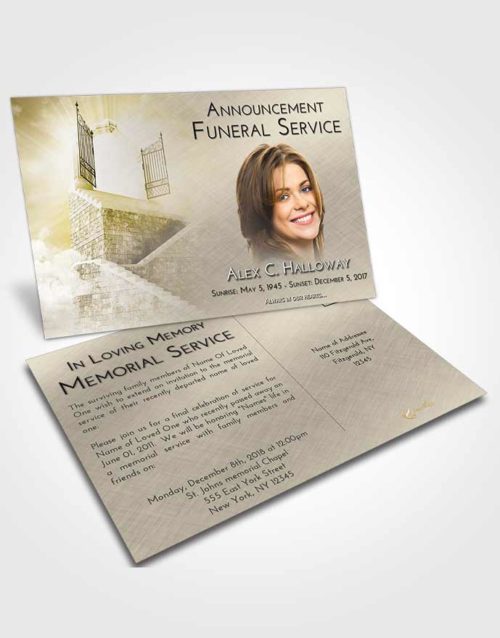 Funeral Announcement Card Template Harmony Stairway to the Gates of Heaven