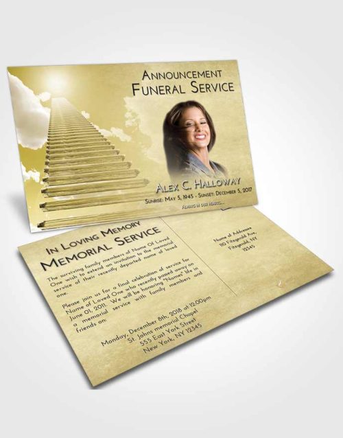 Funeral Announcement Card Template Harmony Steps to Heaven