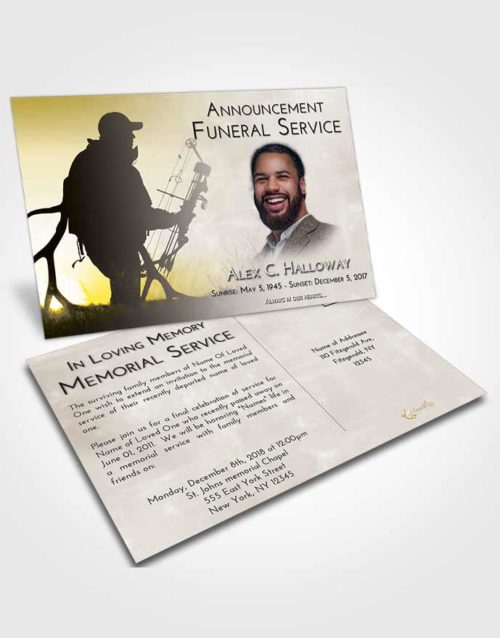 Funeral Announcement Card Template Harmony The Hunt