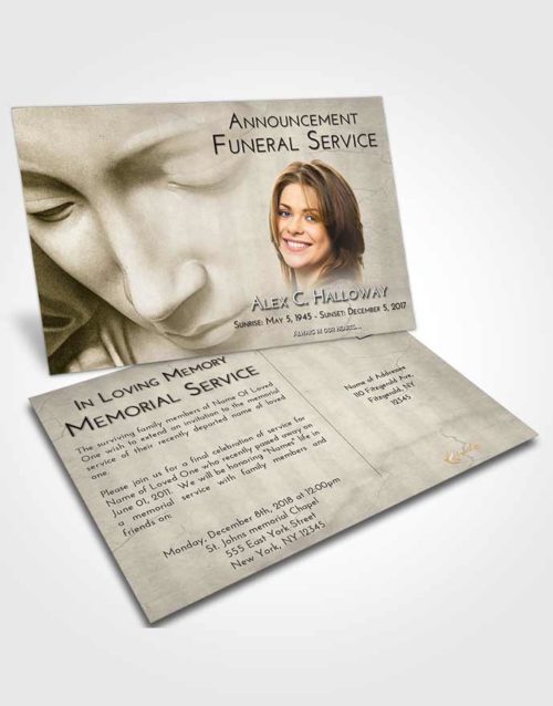 Funeral Announcement Card Template Harmony Virgin Mary