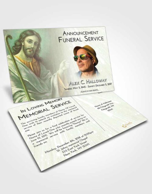 Funeral Announcement Card Template Lavender Beauty Life of Jesus