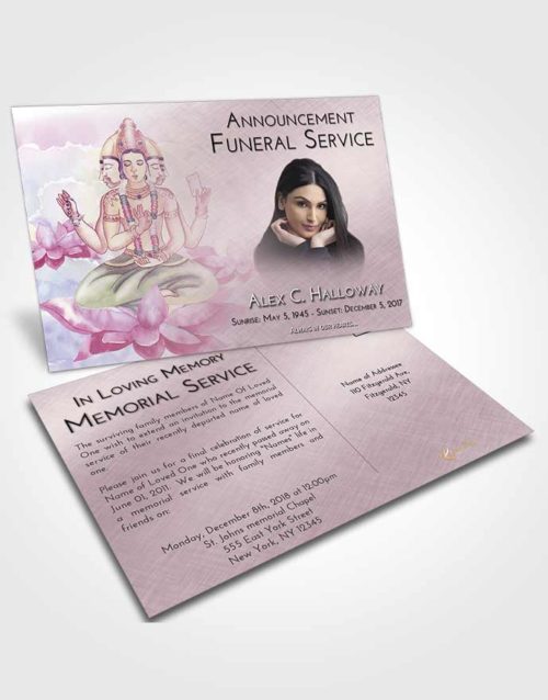 Funeral Announcement Card Template Lavender Sunrise Brahma Surprise