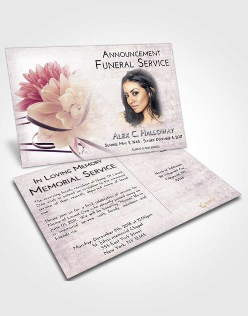 Funeral Announcement Card Template Lavender Sunrise Floral Dream