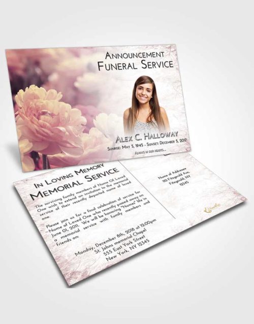 Funeral Announcement Card Template Lavender Sunrise Floral Paradise
