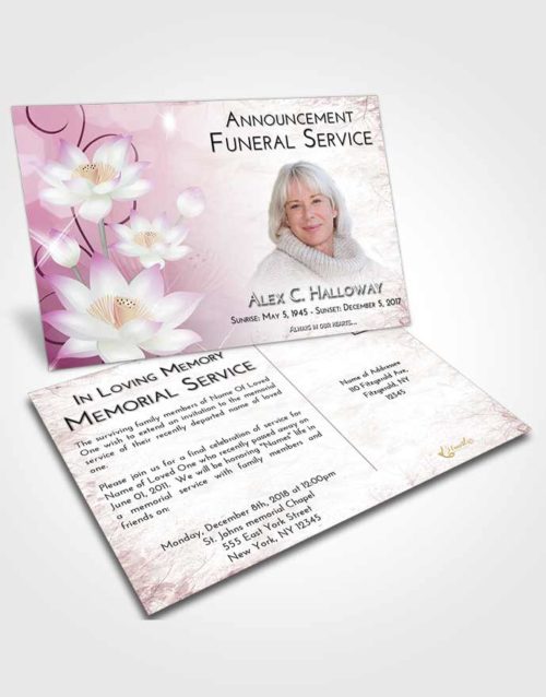 Funeral Announcement Card Template Lavender Sunrise Floral Peace