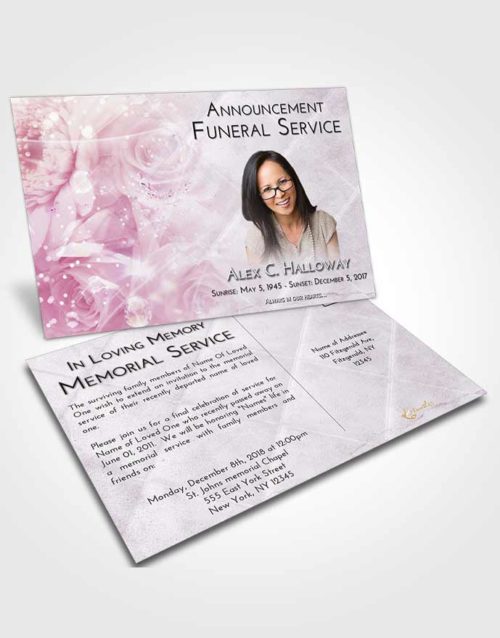 Funeral Announcement Card Template Lavender Sunrise Floral Relaxation