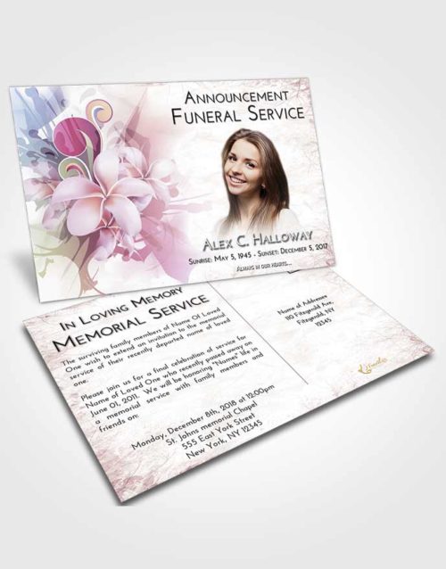Funeral Announcement Card Template Lavender Sunrise Floral Wish