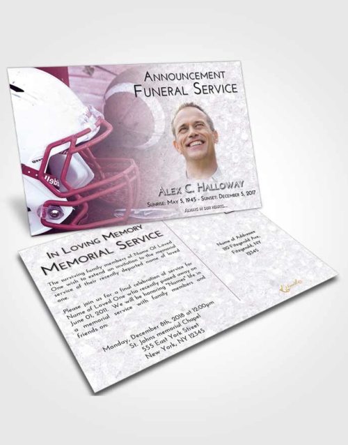 Funeral Announcement Card Template Lavender Sunrise Football Party