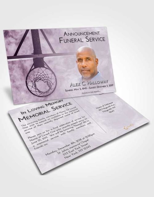 Funeral Announcement Card Template Lavender Sunrise In the Hoop