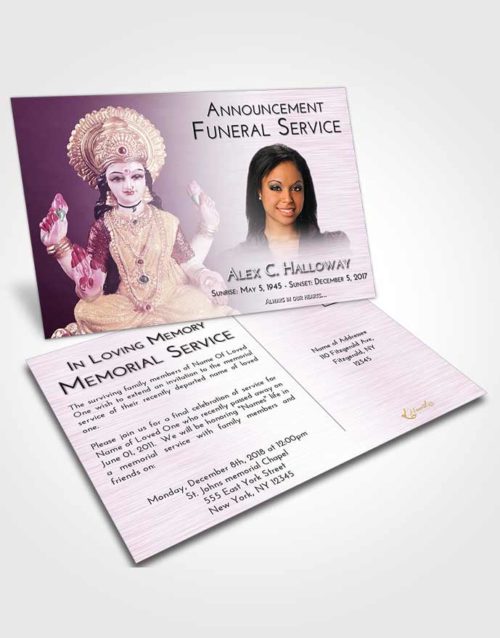 Funeral Announcement Card Template Lavender Sunrise Lakshmi Desire