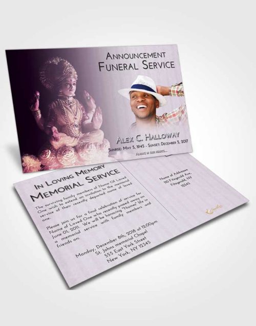 Funeral Announcement Card Template Lavender Sunrise Lakshmi Surprise