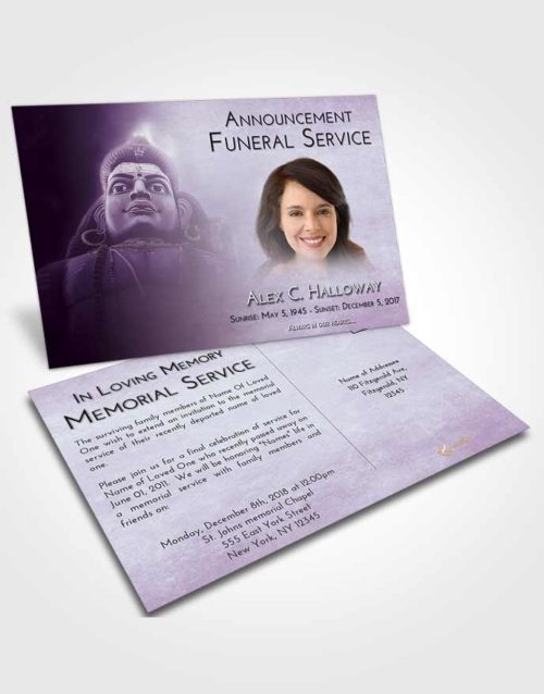 Funeral Announcement Card Template Lavender Sunrise Shiva Surprise