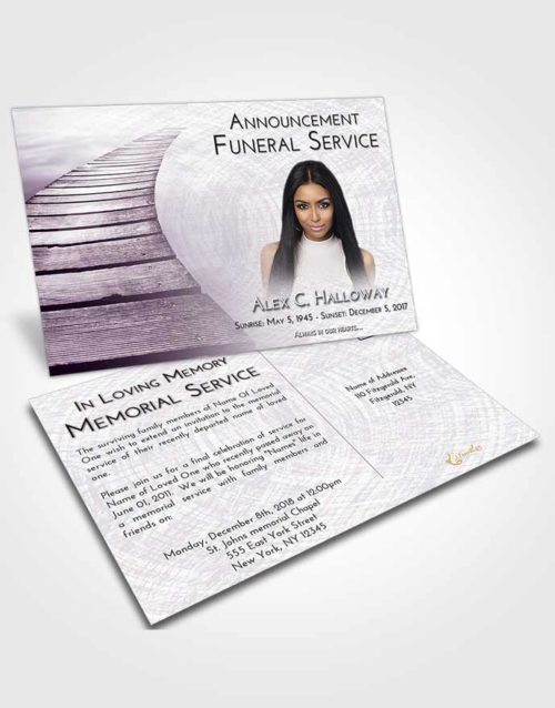 Funeral Announcement Card Template Lavender Sunrise Stairway to Life