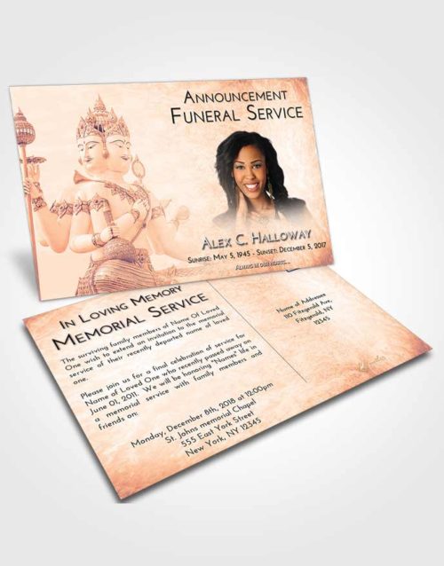 Funeral Announcement Card Template Lavender Sunset Brahma Desire