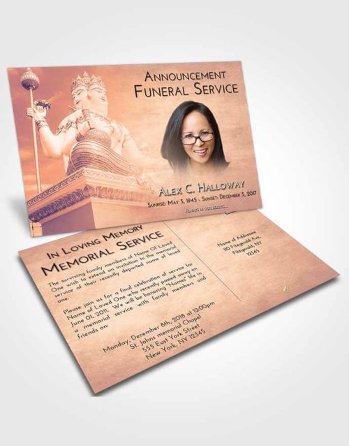 Funeral Announcement Card Template Lavender Sunset Brahma Mystery