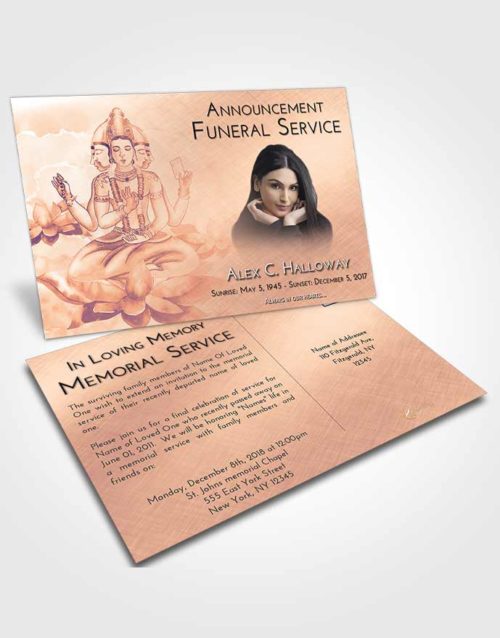 Funeral Announcement Card Template Lavender Sunset Brahma Surprise