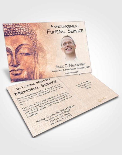 Funeral Announcement Card Template Lavender Sunset Buddha Praise
