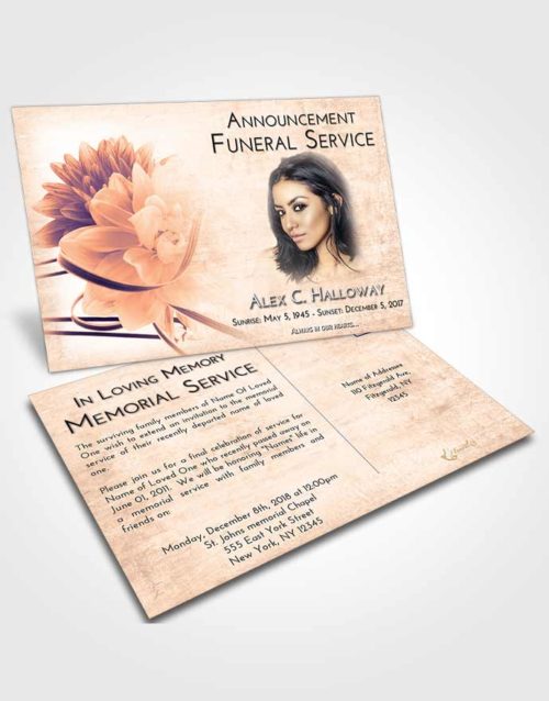 Funeral Announcement Card Template Lavender Sunset Floral Dream