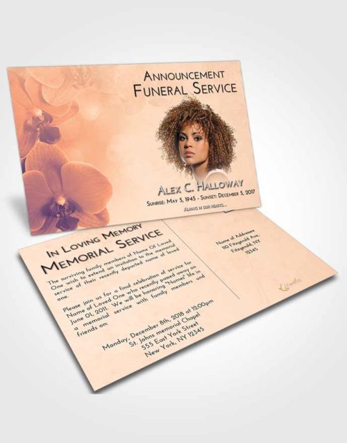 Funeral Announcement Card Template Lavender Sunset Floral Love