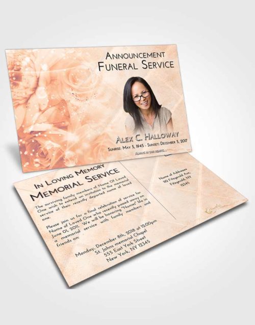 Funeral Announcement Card Template Lavender Sunset Floral Relaxation