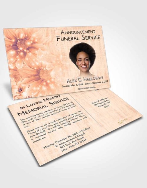 Funeral Announcement Card Template Lavender Sunset Floral Summer