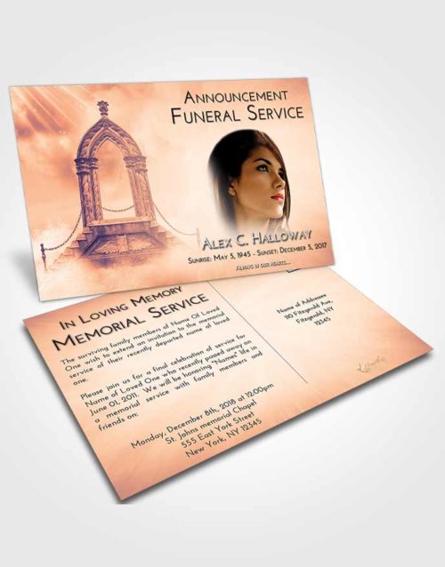 Funeral Announcement Card Template Lavender Sunset Heavens Path