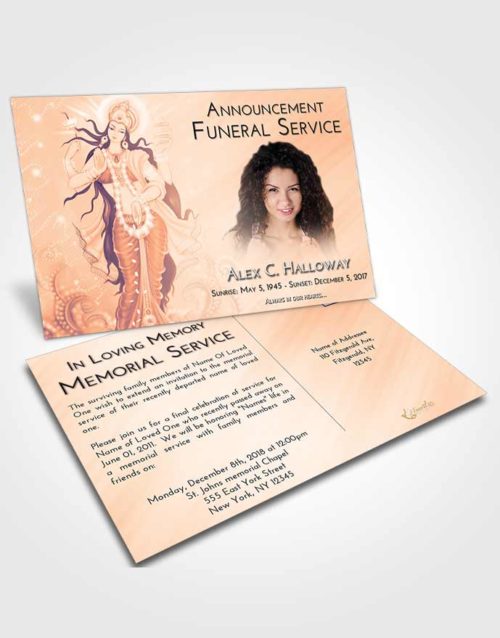 Funeral Announcement Card Template Lavender Sunset Lakshmi Divinity