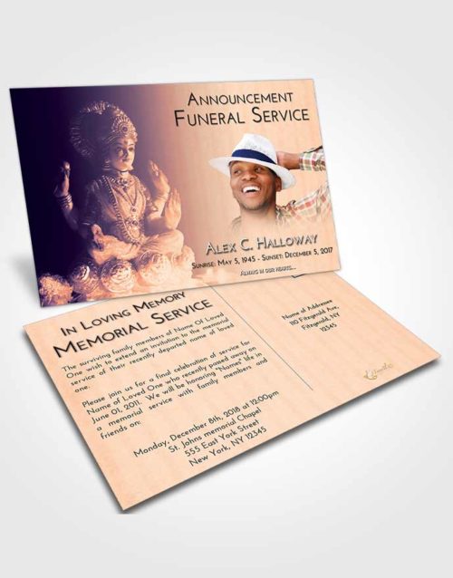 Funeral Announcement Card Template Lavender Sunset Lakshmi Surprise