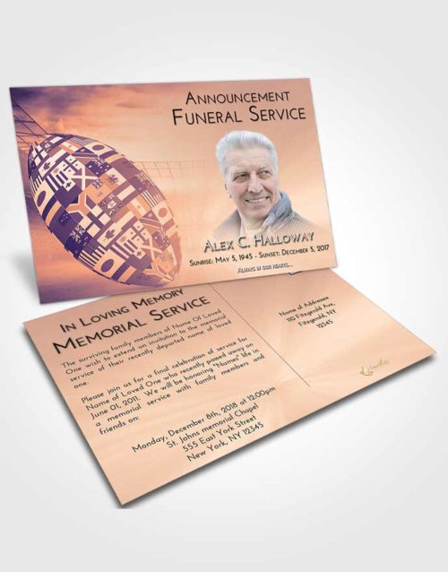 Funeral Announcement Card Template Lavender Sunset Rugby Passion