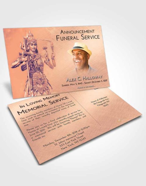 Funeral Announcement Card Template Lavender Sunset Shiva Desire