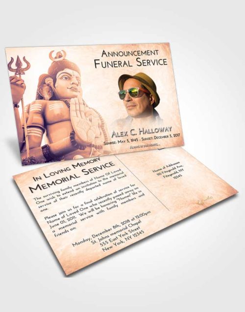 Funeral Announcement Card Template Lavender Sunset Shiva Divinity